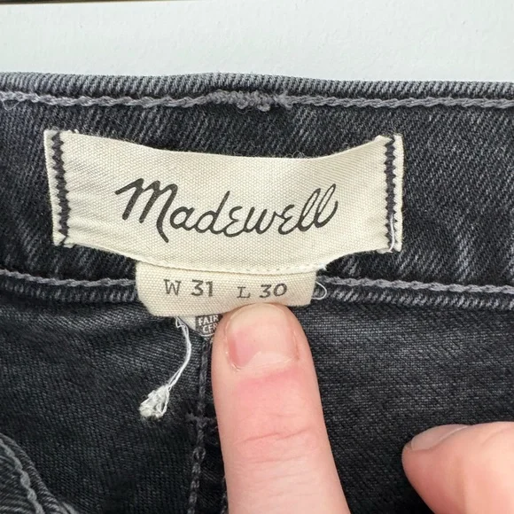 Madewell Athletic Slim Jeans 31x30 Faded Black - Picture 3 of 4